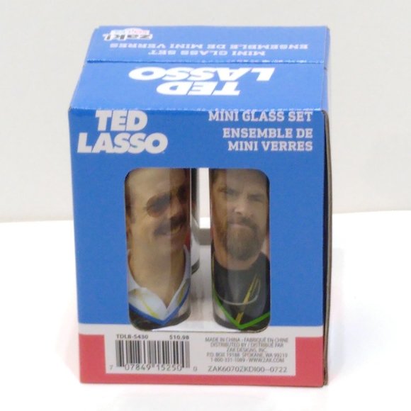 Ted Lasso 4-piece 2 Ounce Mini Glass Set GREAT GIFT IDEA TDLB-S430 New In Box - Picture 4 of 7